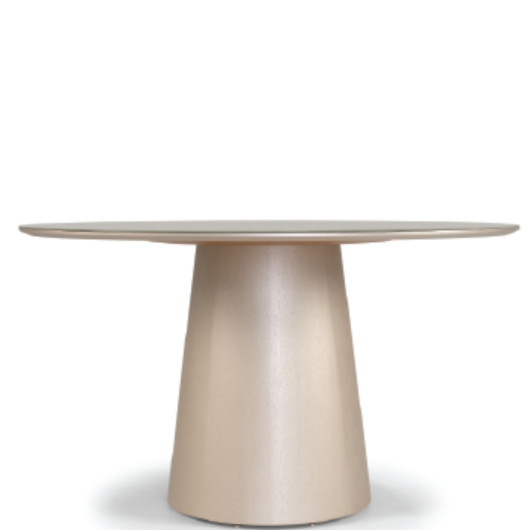 Mesa de Jantar Redonda Laca com Vidro Desirée