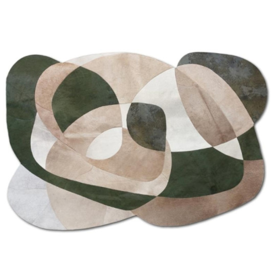 TAPETE EM COURO ORGÂNICO TIGER VERDE MUSGO