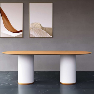 Mesa de Jantar Oval Madeira Moon