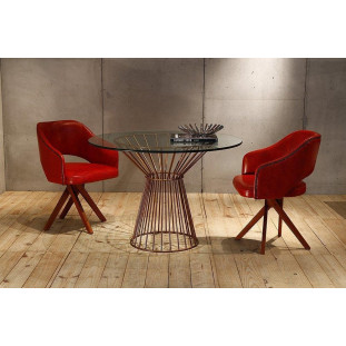 Mesa de Jantar Redonda Vidro Malta