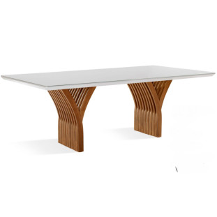 Mesa de Jantar Retangular Pés Madeira Georgia