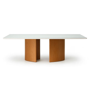 Mesa de Jantar Laca Com Vidro Boomerang 