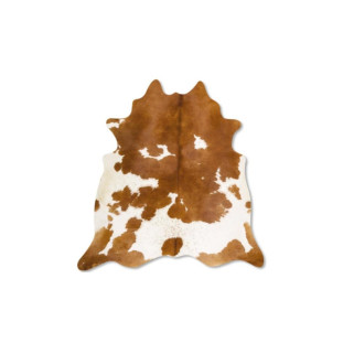 PELE EM FORMATO NATURAL MALHADO CARAMELO E BRANCO