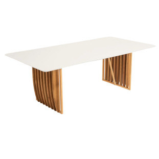 Mesa de Jantar Ripas de Madeira Flip